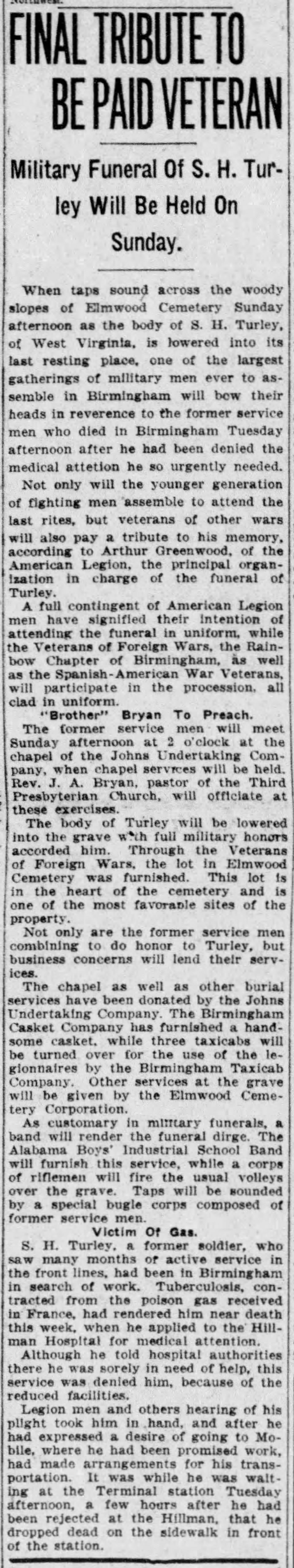 S.H. Turley obituary